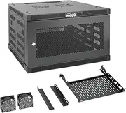 Tecmojo 6U Wall Mount Rack,6U Rack 17.7 Inch Depth,Hold Up to 176 Lbs,Enclosed Wall Mount Rack Kit for 19 Inch Network,Server and AV Gear,Mesh Door(Elite Collection)