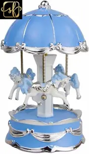 Carousel Music Box Carousel Horse Color Changing LED Lights Unicorn Musical Box
