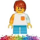 ☀️ New LEGO™ City - Boy Freckles White Shirt Minifigure From 60234