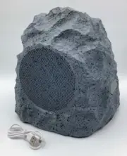 NEW Grey/Gray Outdoor Bluetooth Rock Speaker Landscape Stone 10"x9" w/ Aux & USB