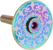 Stem Cover Handlebar Stem Cap Road Bike Stem Head Cap Bolt Bike Accessories Stem Cap Bike Rainbow Top Cap for Bike Mountain Bike Cap Bike Stem Top Cap Titanium Alloy