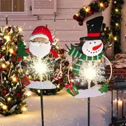 Solar Christmas Decorations Outdoor, Waterproof Christmas Pathway Lights -Snow Man