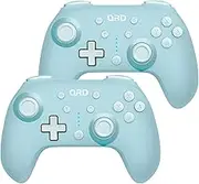 QRD Junior E5 Wireless Controller, Portable Controller for Switch Lite OLED Pro PC Windows Mac iOS Andoird (Switch Controller Blue*2PCS)