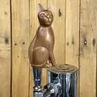 Cat Beer Mini Tap Handle Wood MCM Carved Figure 50’s 60’s Kegerator Keg