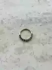 Black Natural Diamonds Hinged Nose Ring Septum Clicker Daith Hoop 14k Solid Gold