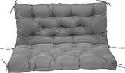 Porch Swing Cushions, 39x39x4in Thicken Waterproof Replacement Cushions for Outdoor Furniture with Straps & Backrest Grey Wicker Bench Pads for Porch, Patio, Backyard-