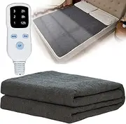 Heated Electric Blanket with 3 Heat Settings and 2/8/12 h Timing, Heated Throw Blanket with Auto-Off Timer and LED Display, for Home Office Use Gray 59 * 47 inch