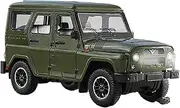 Scale Finished Model Car 1:18 for Russia UAZ Hunter SUV Alloy Diecast Metal Model Detailed Interior Collectible Car Model Set for Display Miniature Replica Car(Green)