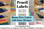 Personalised Custom Pencil Pen Name / School Label Stickers - Vinyl Tags 22x09mm