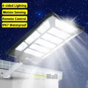 LED Street Light Solar Power Lamp Waterproof with Pole+Remote Control for Garden