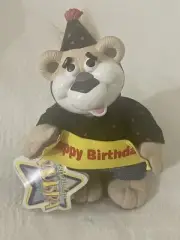 Vintage BIRTHDAY BUBBA Plush Talking Teddy Bear Toy 1999 Mattel WORKS