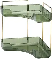 2 Tier Shelf Organizer - Corner Shelf for Bathroom Counter | Bathroom Corner Counter Organizer, Makeup Storage Shelf Vanity Tray, Bathroom Sink Countertop Organizer Pochy
