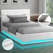 ALFORDSON Bed Frame Gas Lift RGB LED Single