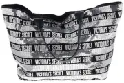 Victoria's Secret Tote Bag Black with Silver Sequins 2 pc NWT