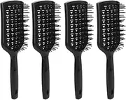 4Pcs Vented Hair Brush Smoothing Paddle Detangling Brush Blow Drying Wet Dry Curly Thick Straight Hair Styling Women ABS Material