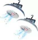 Portable Camping Fan with LED Lantern USB Rechargeable Waterproof Tent Fan