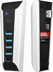 AQIDAP Hub for PS5,USB High-Speed Expansion Hub Charger Extender Compatible with PlayStation 5 Game Consolewith 4 USB + 1 USB Charging Port + 1 Type C Port