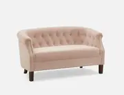 Judy Velvet Sofa Elegant and Plush Upholstered Seating Comfortable Living Room Style Pink