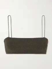 [TOTEME] TOTEME - Shirred Recycled Bikini Top - Brown - large large Brown