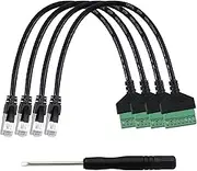 Teansic 4 Packs 1ft RJ45 Male to 8 Pin Screw Terminal Connector, RJ45 Screw Terminal for Cat 5/5e/6 Ethernet Extender CCTV Digital DVR Network Adapter (Male)