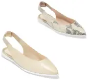 Women Cole Haan ZeroGrand Skimmer Slingback Leather Flats Women Shoes NEW