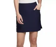 NWT Lady Hagen Women's 16” Perforated Golf Tennis Skort Size S Dark Navy R-28