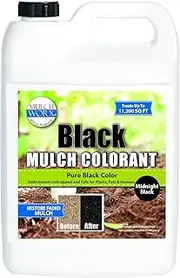 MulchWorx Black Mulch Color Concentrate- Gallon - Treats 11,200 sq. ft. - Pure Midnight Black Mulch Dye Spray