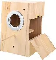 FUTUREORYY 1Pc Wood Bird Nest Breeding Box Creative Bird Incubator for Parrots Natural Wood Holder to Play and and Comfortable Habitat