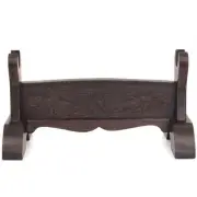 Wenge Samurai Sword Holder Stand Wakizashi Katana Saber Rack Kyrin Carved 1 Tier