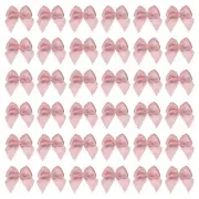 50Pcs 1" Mini Satin Ribbon Bows for DIY Craft Party Decoration Dusty Rose