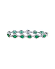 Diana M. Fine Jewelry 18K 4.12 ct. tw. Diamond & Emerald Bracelet