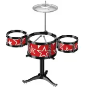 Kids Junior 4 Pcs Drum Set Kit Percussion Children Jazz Musical Play Toy