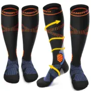 CAMBIVO Compression Socks for Women and Men - 2 Pairs 15-20 mmHg Knee-High Su...