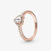 *BRAND NEW* Pandora 14K Rose Gold-Plated Sparkling Elevated Heart Ring 188421C02