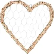 GOOHOCHY 1 Set Heart Shaped Woven Picture Hanger Rustic Wall Hanging Frame for Home Decoration Convenient for Photos for Living Bedroom Office Display