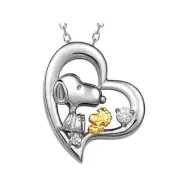 SNOOPY PEANUTS 70 YEARS Anniversary Diamond Necklace Heart Limited 2000