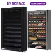10 TIERS Shoe Rack Portable Storage Cabinet Organiser Wardrobe Fabric Cover AU