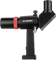 SVBONY SV182 Finder Scope for Telescope, FinderScopes 6x30 Right-Angle Correct-Image Optical Finder Scope Black with Single Crosshair Reticle for Astronomy