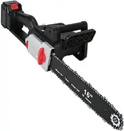 YICUAA 16 inch Brushless Li-ion Chainsaw Rechargeable Electric Chainsaw Cordless, 3.0 Ah Battery and Charger, Great for Tree Felling, Storm Clean-Up, Pruning (2*battery+1*charger)
