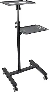 StarTech.com Mobile Projector and Laptop Stand/Cart - Heavy Duty Portable Projector Stand (2 Shelves, hold 22lb/10kg each) - Height Adjustable Rolling Presentation Cart w/Lockable Wheels (ADJPROJCART)