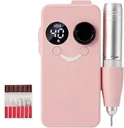 Portable Nail Drill 40000rpm, with LED Large Display, 4000mAh Large Batter Long-Lasting Battery Life, for Acrylic Nails Gel Polishing