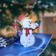 Christmas Snowman 3D Pop Up Card