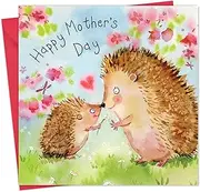 Twizler Mother's Day Card for Mum Hedgehog - Happy Mothers Day Card from Son or Daughter - Mothering Sunday Mummy Gifts - Cute Mum To Be Mothersday