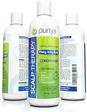 Puriya Anti Dandruff Hair Conditioner Sulfate Free Deep Conditioner Treatment with Tea Tree for Dry, Itchy, Psoriasis Scalp. Safe for Color Treated, Damaged, Curly Hair. for Men, Women, Kids 16 oz