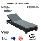 Gardeon Sun Lounge Wicker Lounger Day Bed Outdoor Patio Furniture Wheels Black