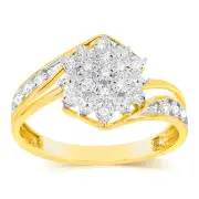 Diamond Dress Ring in 9ct Yellow Gold, Q