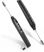 Presentation Clicker with Extendable Teacher Pointer: Wireless Presenter Board Pointer, Rechargeable PowerPoint Remote Clicker with Marker/Volume Control/Hyperlink