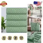 Set of 4 Oversized Quick Dry Bath Sheets - Soft Diamond Pattern Towels 35"x70"