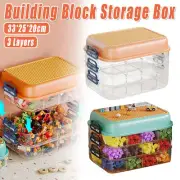 Storage Box 3 Layer Stackable Building Blocks Organizer Kids Toys Container AU