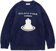gelato pique(ジェラート ピケ) PHNT251955 Men's Bear Cake Pullover, Navy